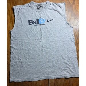 Vintage Nike Cut Off Mens M  Center Basketball Hoops Graphic Logo Y2K BallEr